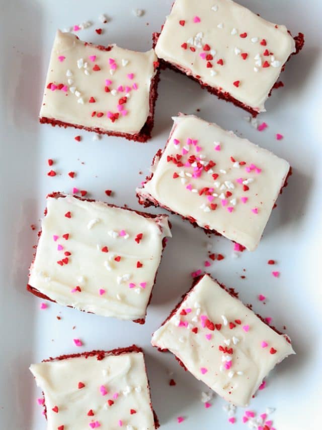 Red Velvet Cake Mix Cookie Bars (Valentine Dessert)