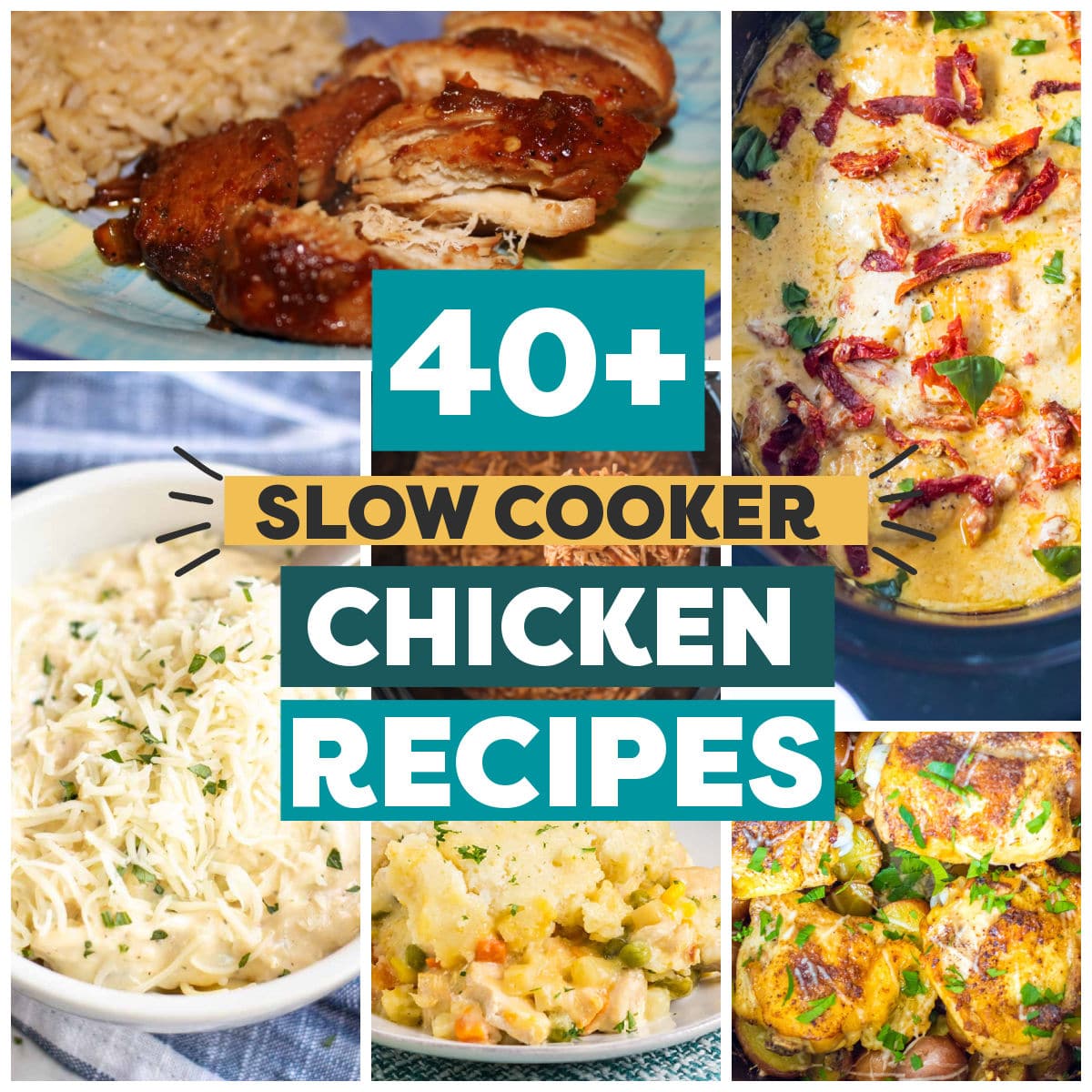 Whether you're in need of some quick and easy dinners, or you'd just like to change up your usual chicken dinner routine, these Chicken Crock Pot Recipes are for you! | www.persnicketyplates.com