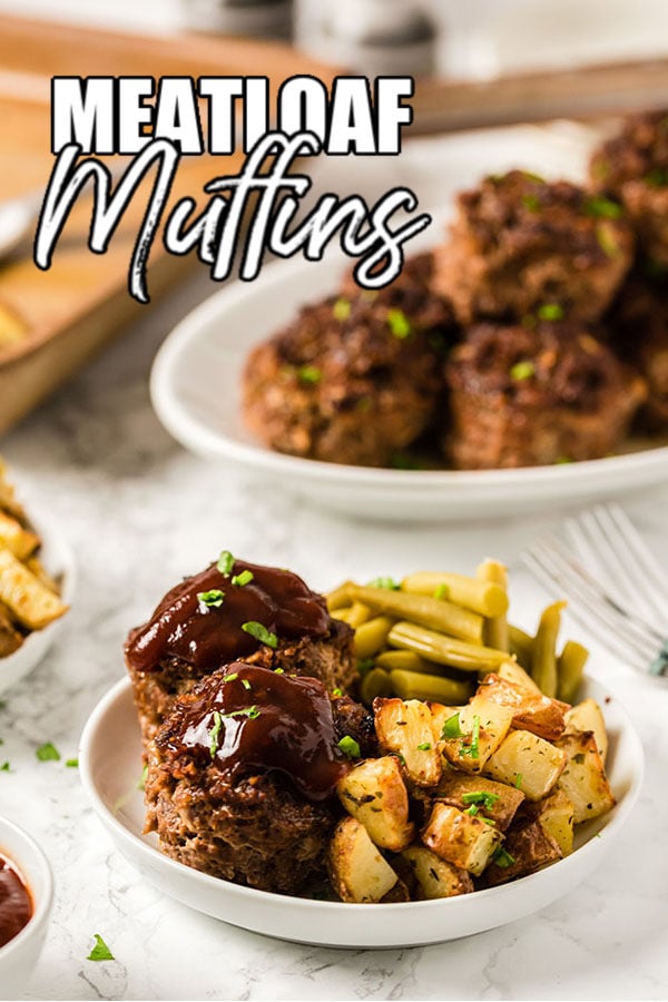meatloaf muffins on a plate with title