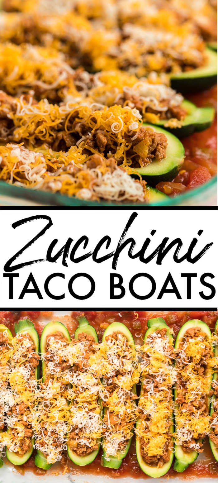 Low calorie, low carb, low fat but high flavor turkey Zucchini Taco Boats are a great meal!  Everyone will love this recipe full of flavor and tons of fiber! | www.persnicketyplates.com