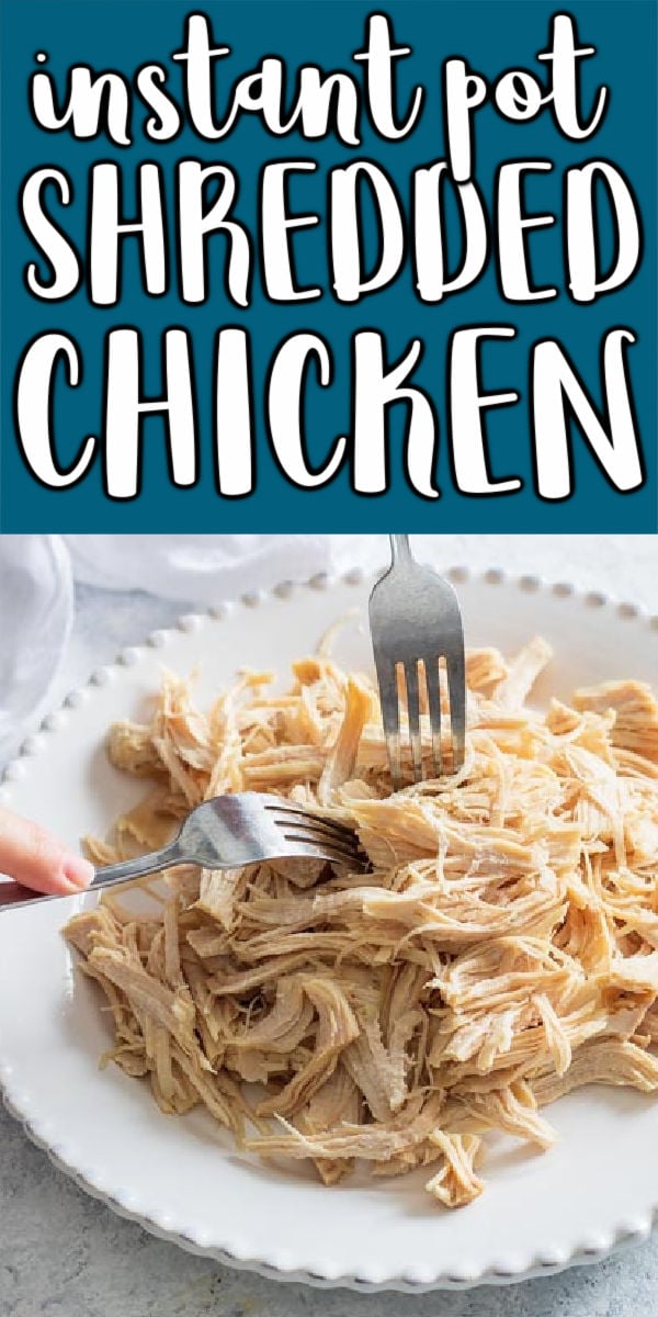 Easy Instant Pot Shredded Chicken is perfect for a quick and easy weeknight meal or meal prep for the week. Busy families benefit from this delicious two ingredient recipe that is ready in 30 minutes and easily customizable. | www.persnicketyplates.com