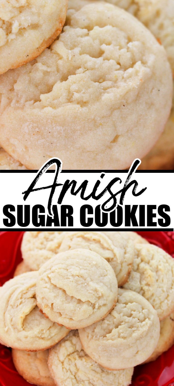 Sugar cookies without all the work! This vintage Amish sugar cookie recipe makes delicious, chewy, and easy to prepare cookies. Perfect for your next cookie exchange! | www.persnicketyplates.com #cookierecipe #easyrecipe #holidayrecipe