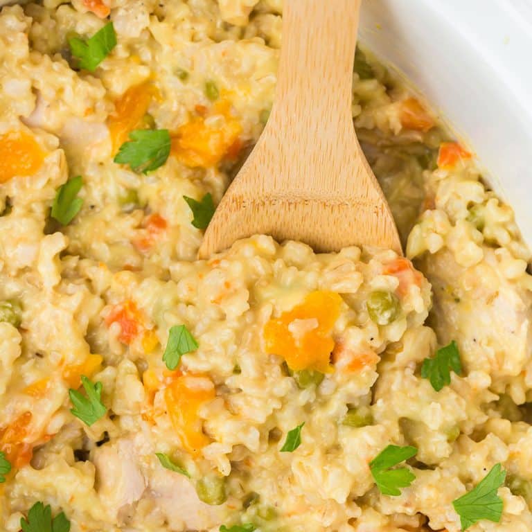 Cheesy Slow Cooker Chicken and Rice