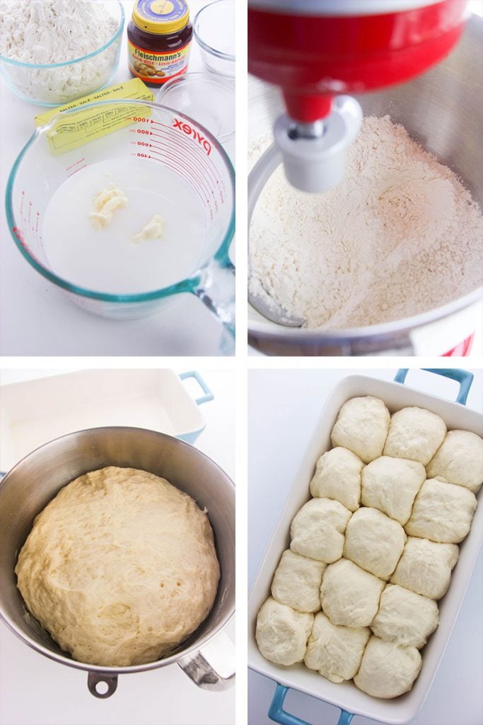 step by step images for making one hour dinner rolls