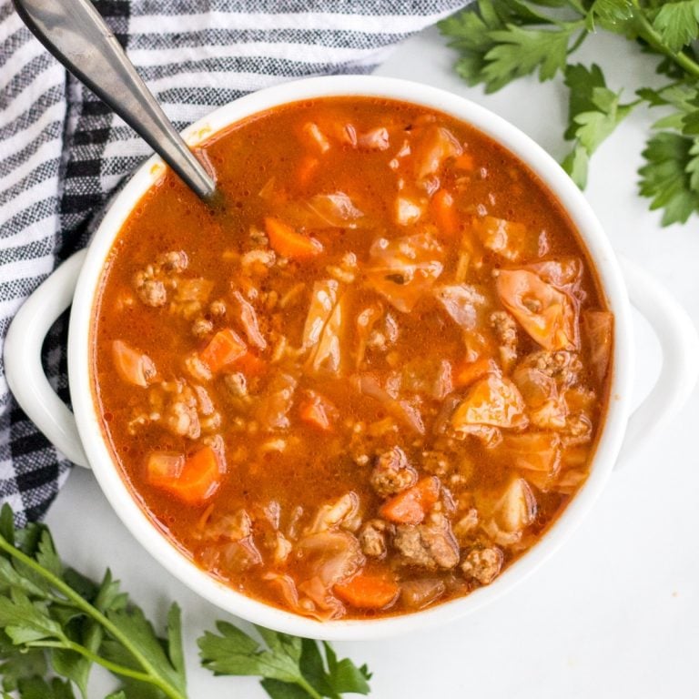 Easy Unstuffed Cabbage Roll Soup (stovetop or slow cooker)