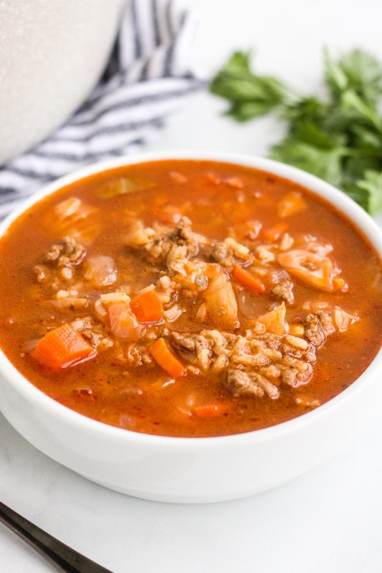 Easy Unstuffed Cabbage Roll Soup (stovetop or slow cooker)