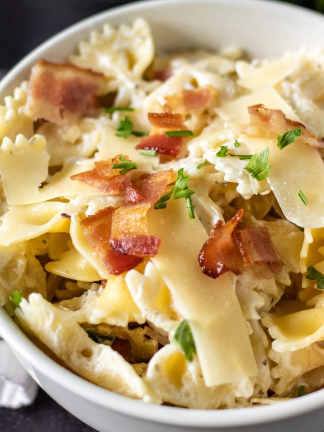Creamy Bow Tie Pasta with Bacon Story