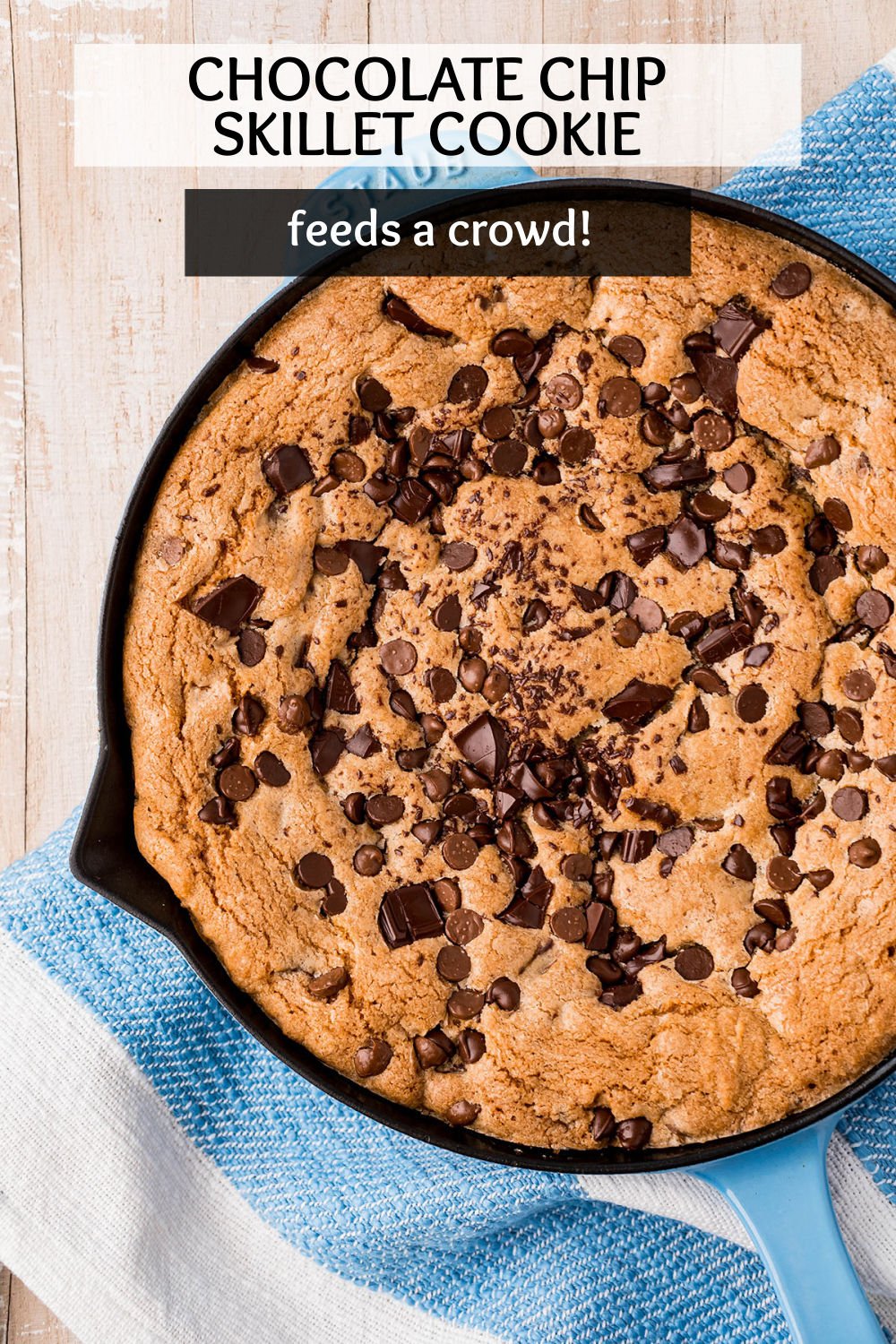 Have you ever made a skillet cookie? A giant chocolate chip cookie baked in a cast-iron skillet. Let it cool to slice and serve a group, or eat it warm with a scoop of ice cream straight out of the skillet!  You can also switch up the mix-ins to suit your taste buds. | www.persnicketyplates.com