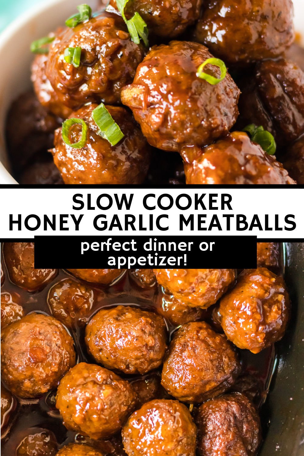 These Honey Garlic Meatballs are sweet with a little bit of heat. Made easy in the slow cooker, they are perfect for dinner or to serve as an appetizer. | www.persnicketyplates.com