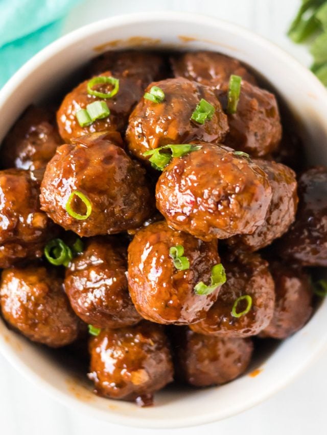 Slow Cooker Honey Garlic Meatballs Story » Persnickety Plates