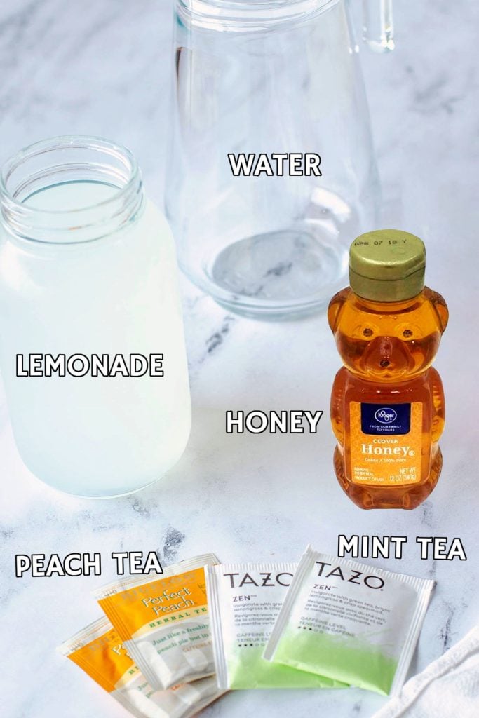 ingredients laid out to make a copycat starbucks medicine ball tea