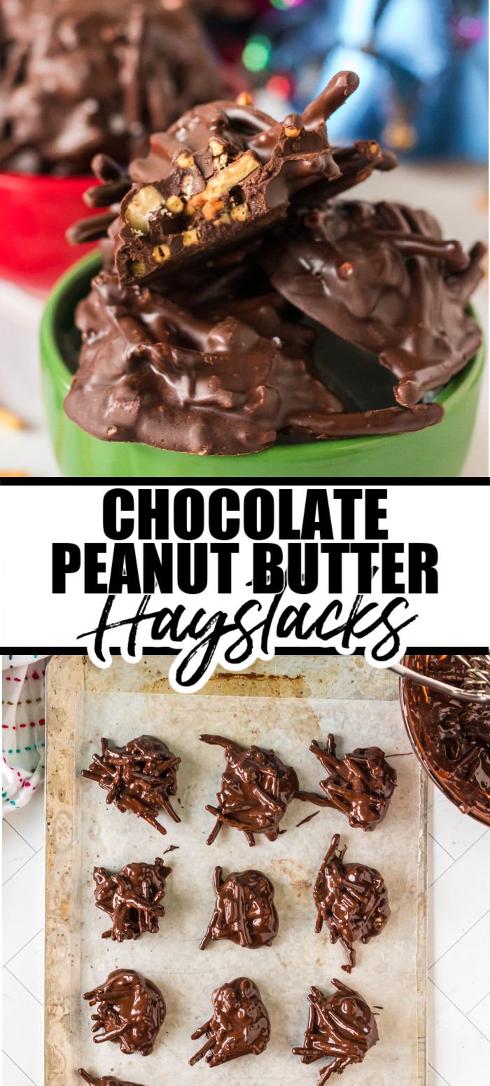 Haystack Cookies are an easy, no-bake treat filled with chocolate, peanut butter, cashews, toffee bits, and chow mein noodles. You can whip up this easy treat in just minutes!  | www.persnicketyplates.com