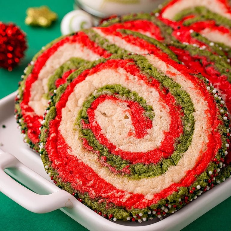 5-Ingredient Christmas Pinwheel Cookies with Sprinkles