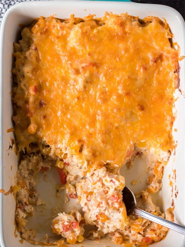 BEST Cheesy Chicken Fajita Casserole » Persnickety Plates