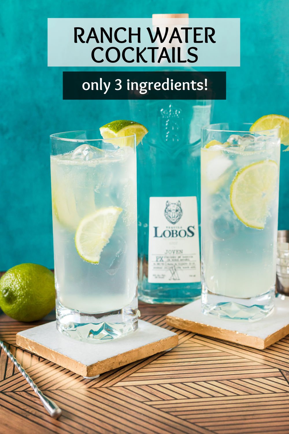 3 Ingredient Ranch Water Cocktail - earthy with sweet undertones, this top-shelf tequila cocktail recipe is paired with bubbly carbonated water and vibrant, citrusy lime. It is sure to awaken your taste buds - making this ranch water cocktail the perfect addition to any summer get-together. | www.persnicketyplates.com