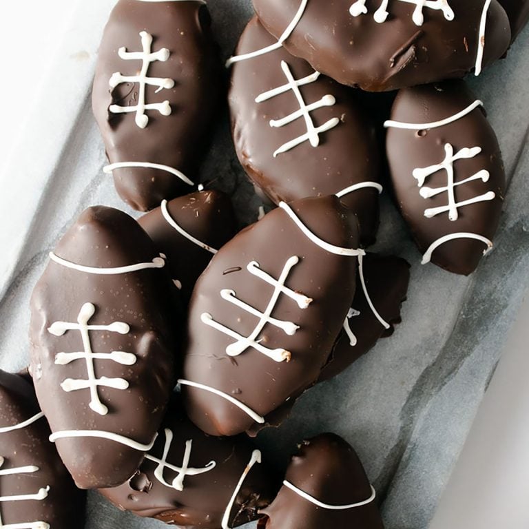Tailgate Dessert – Chocolate Covered Peanut Butter Footballs