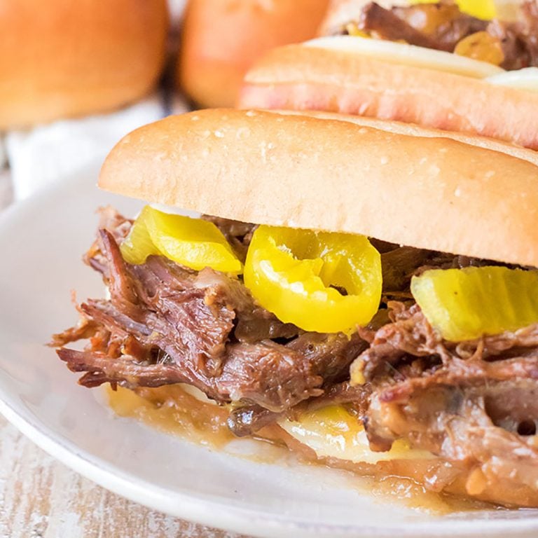 Easy, Four-Ingredient Slow Cooker Italian Beef Sandwiches