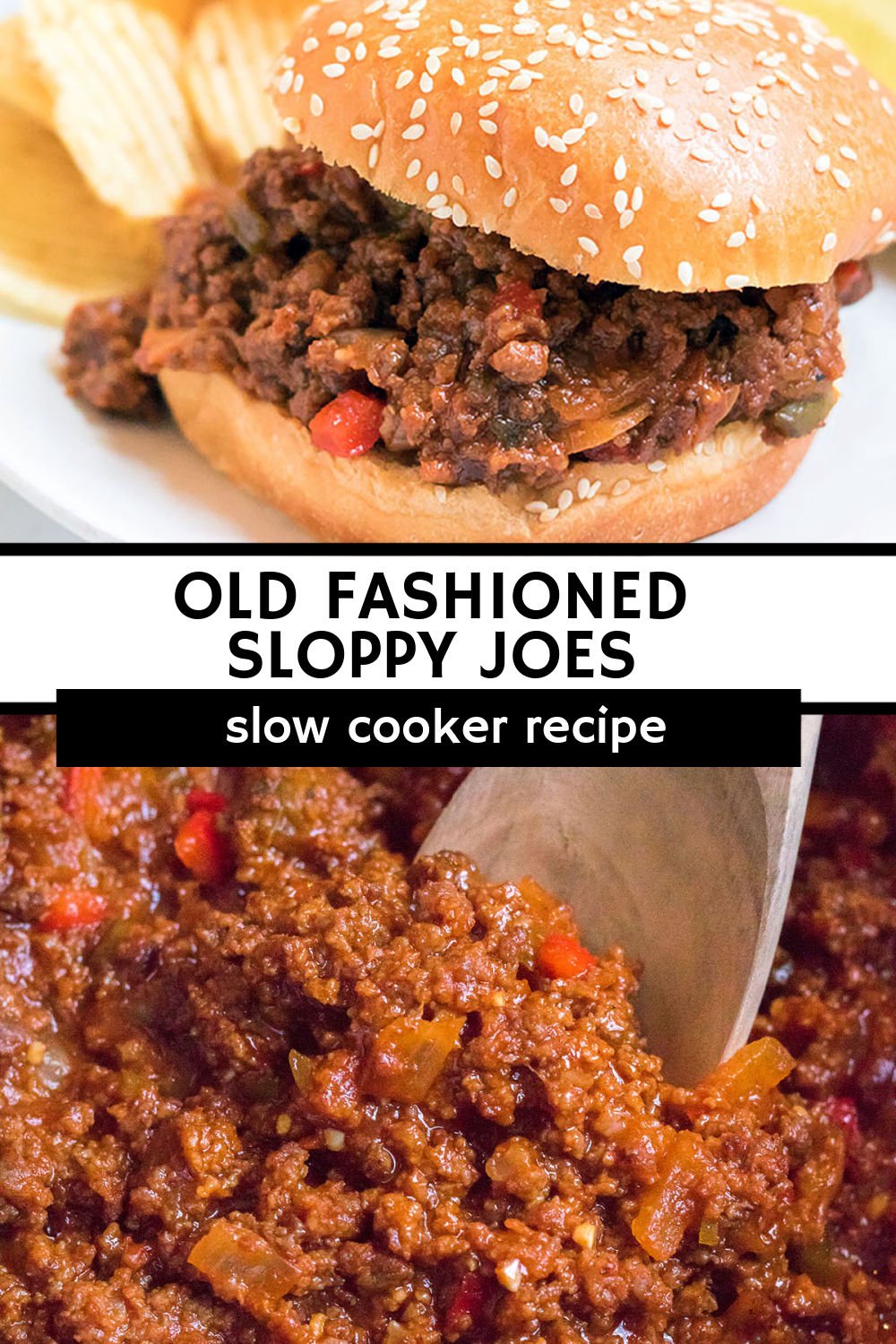 This old fashioned sloppy joes recipe is made extra easy in the slow cooker! The meat mixture slow cooks for hours and then is ready to pile onto a bun. This easy recipe is perfect for the whole family and makes enough for a crowd. | www.persnicketyplates.com