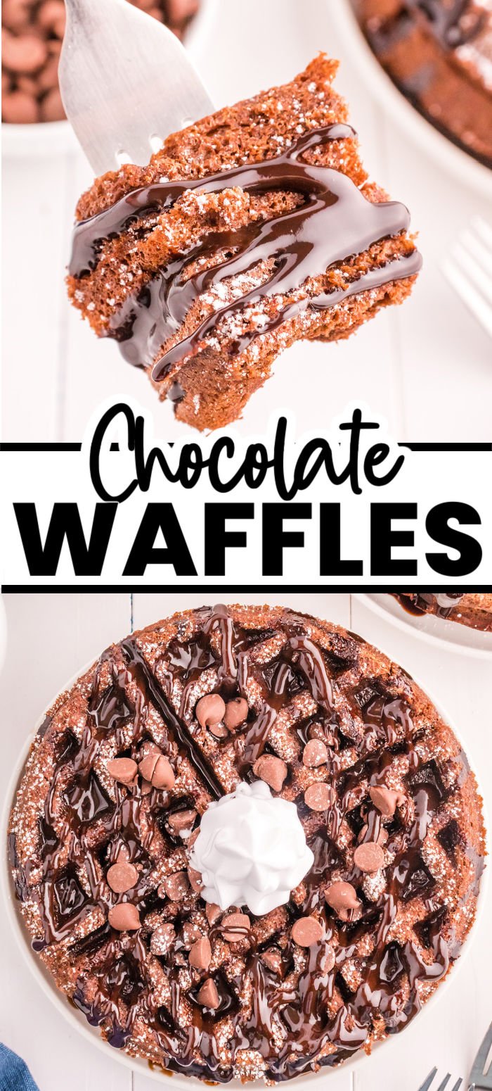 Big, thick, and fluffy these Belgian Chocolate Waffles are a fantastic weekend breakfast to whip up with simple ingredients. With a nice, crisp outside and tender chocolate inside, this chocolate waffle recipe is sure to be a hit. | www.persnicketyplates.com