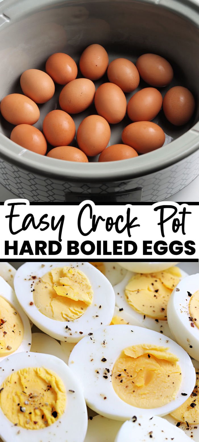 Crockpot hard boiled eggs are perfect for days that you don't feel like babysitting a pot on the stove. All you need is your crockpot, water, and of course, eggs! | www.persnicketyplates.com