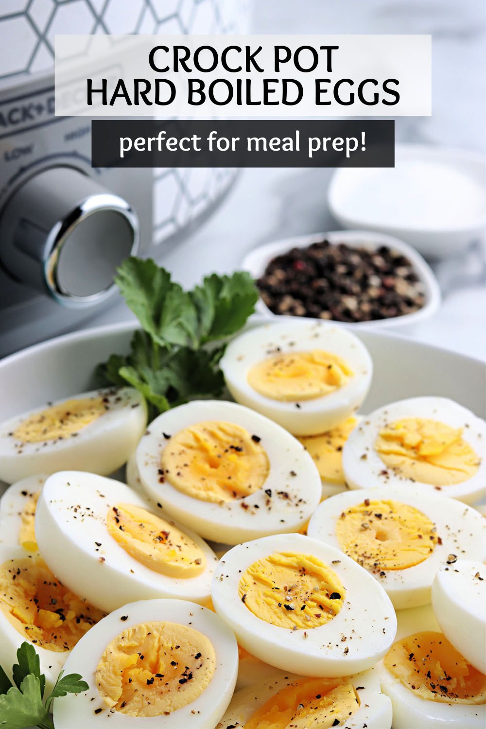 Crockpot hard boiled eggs are perfect for days that you don't feel like babysitting a pot on the stove. All you need is your crockpot, water, and of course, eggs! | www.persnicketyplates.com