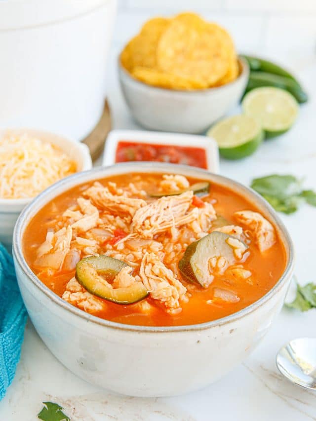 bowl of chicken tortilla soup.