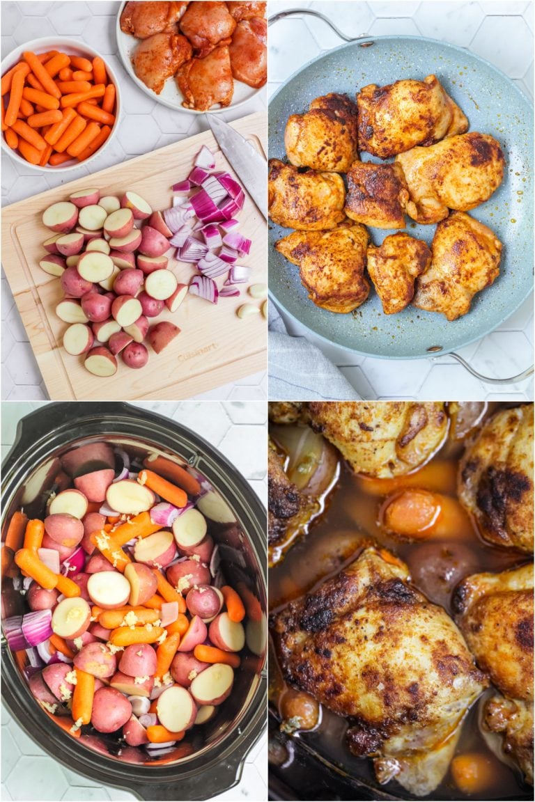 Slow Cooker Chicken Thighs with Potatoes & Carrots