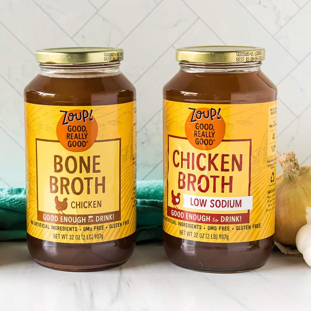 two jars of Zoup! Chicken Bone Broth.
