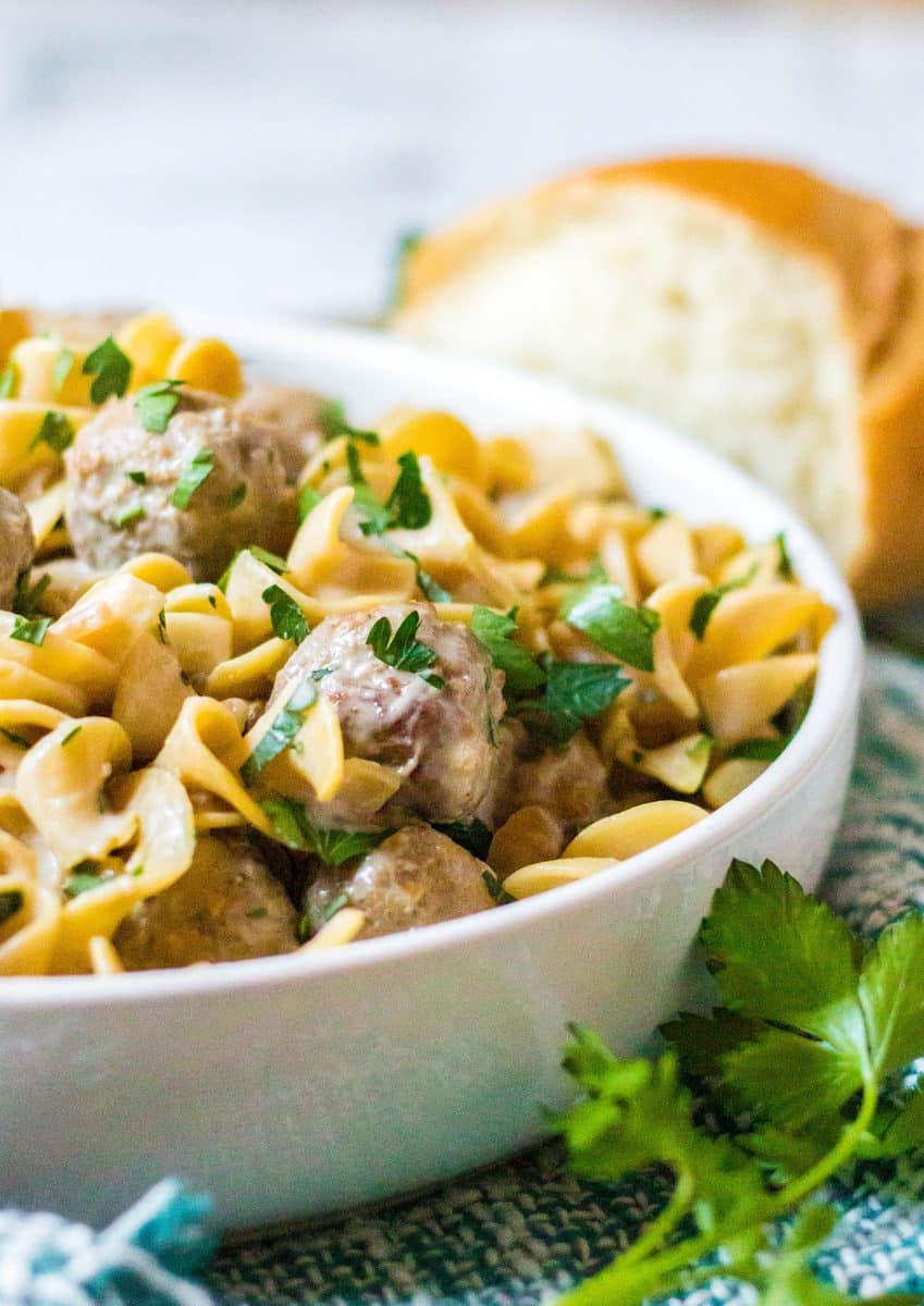 Slow Cooker Meatball Stroganoff