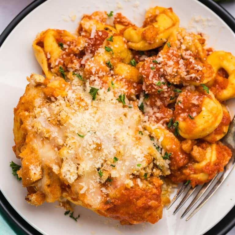 Slow Cooker Chicken Parmesan with Tortellini