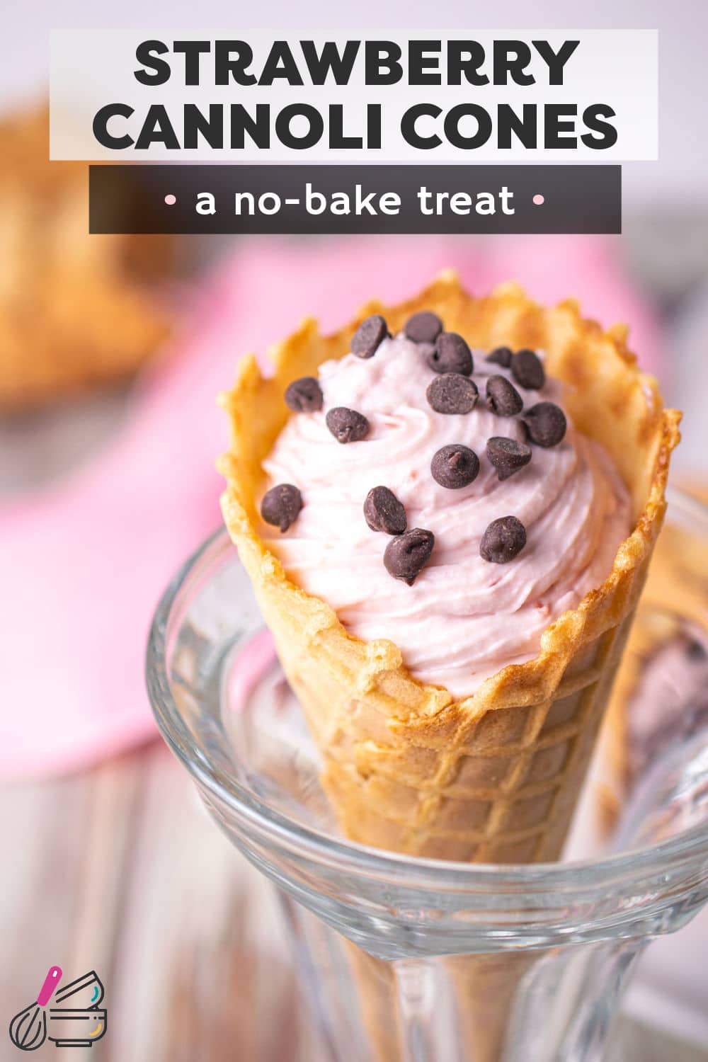 These strawberry cannoli cones are a fun twist on traditional cannoli that everyone will love! Waffle cones replace cannoli shells and are then filled to the brim with a sweet ricotta cheesecake filling that’s rich, delicious, and irresistible! | www.persnicketyplates.com