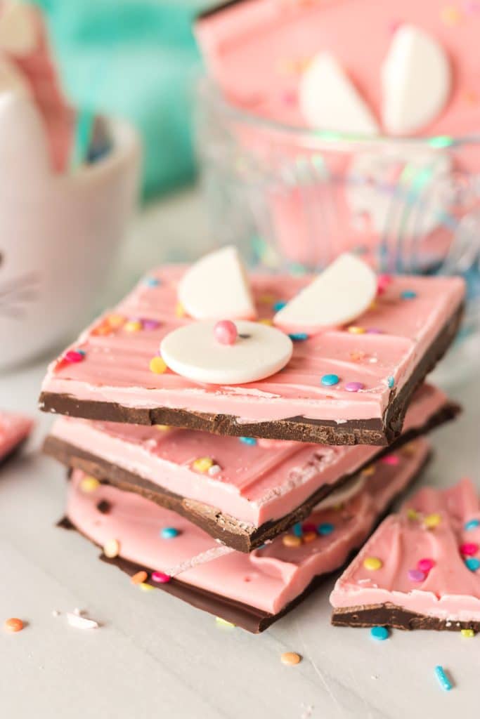 stack of easter bunny bark.