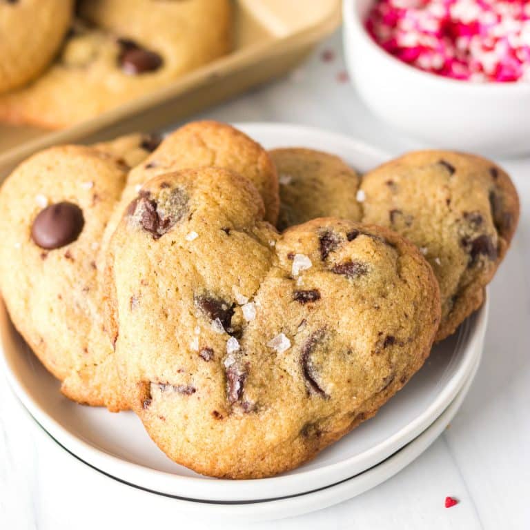 Easy Heart Shaped Chocolate Chip Cookies