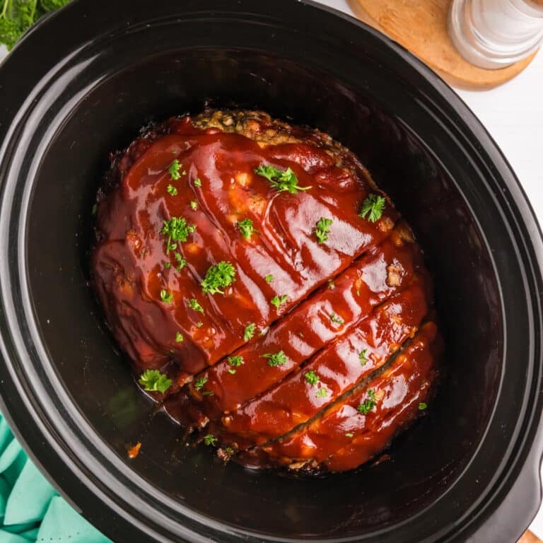 Crockpot Meatloaf with BBQ Sauce
