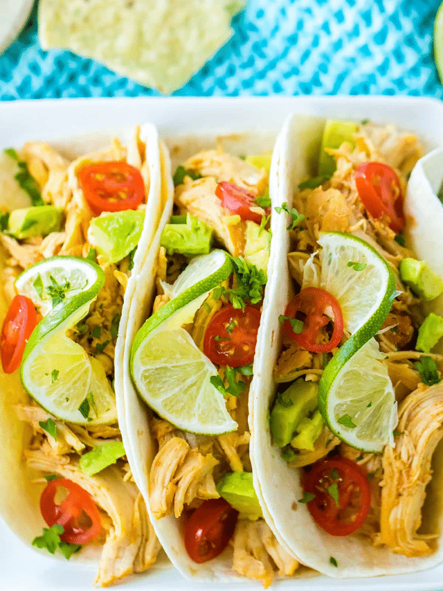 Easy Slow Cooker Honey Lime Chicken Tacos