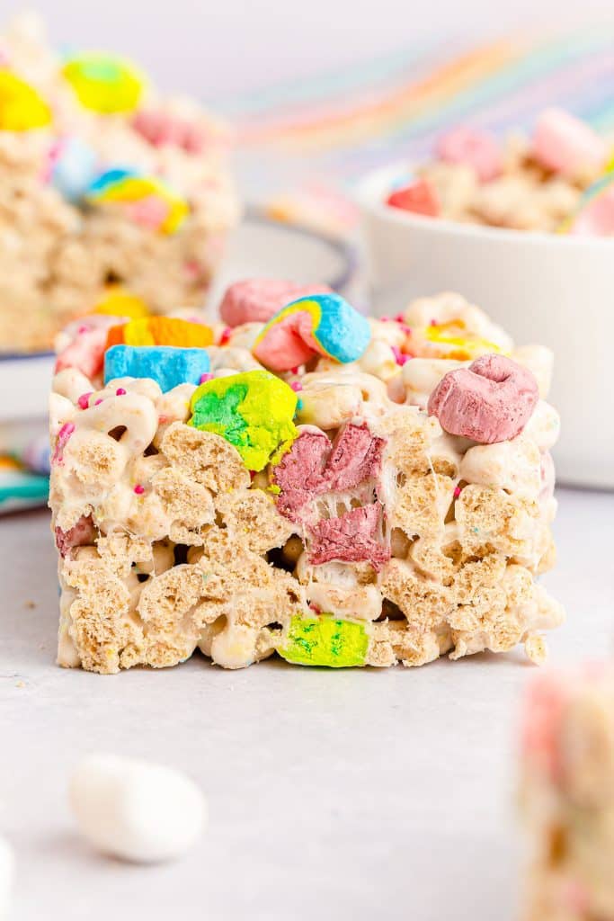 side view of a lucky charms bar.