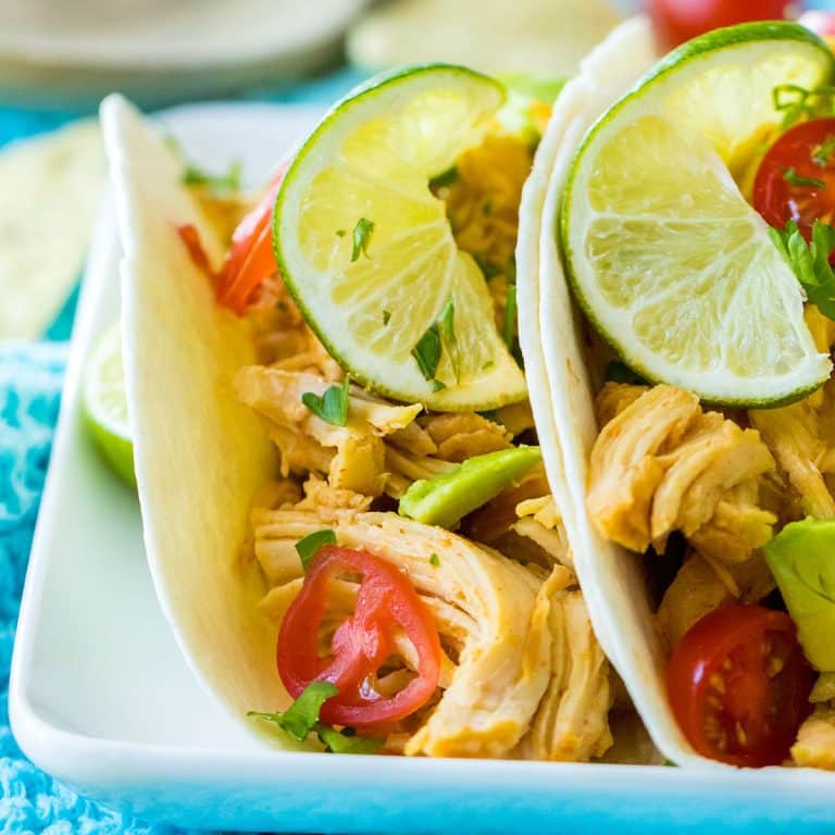 Slow Cooker Honey Lime Chicken Tacos