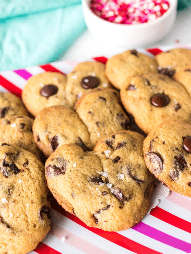 Heart Shaped Chocolate Chip Cookie