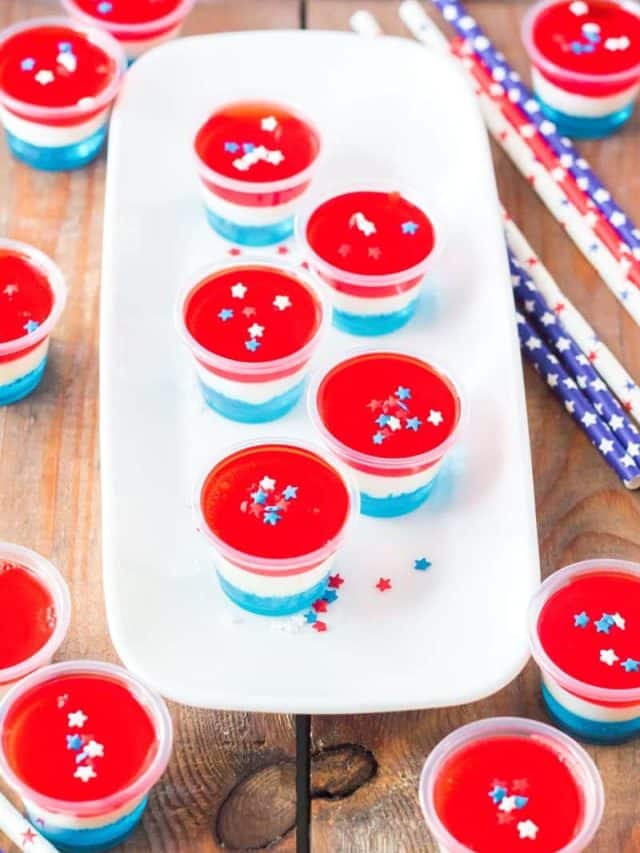 Red, White and Blue Layered Jello Shots