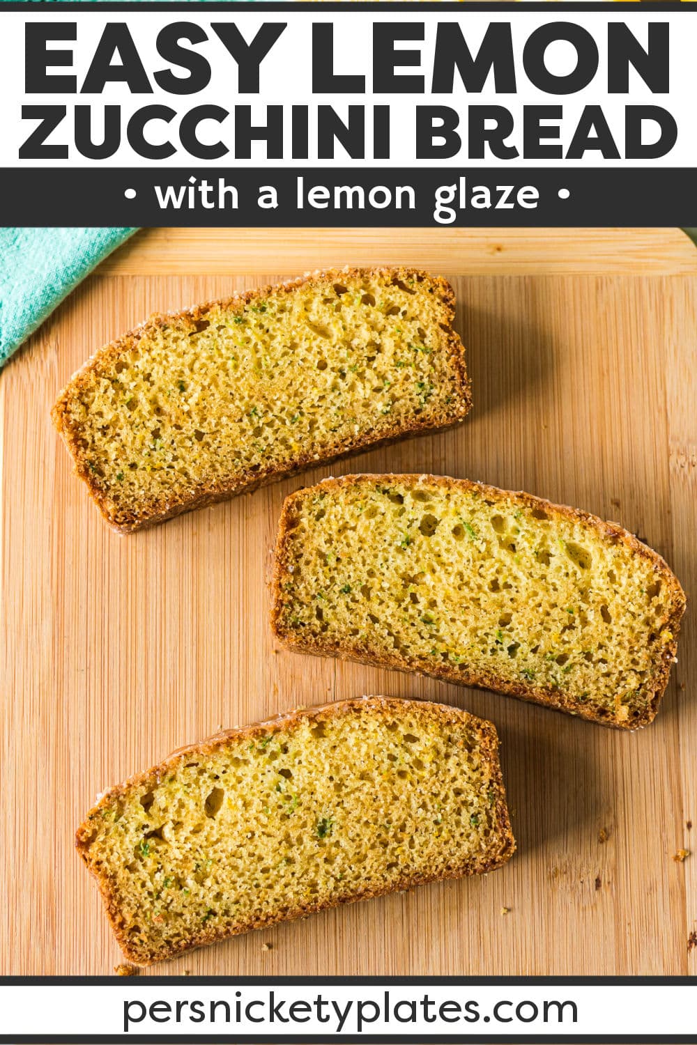 This easy lemon zucchini bread comes together with simple baking staples and is ready in just 1 hour! It’s moist, tender, and loaded with flecks of zucchini and lemon zest so every delicious bite has a delightful balance of sweetness and citrus with plenty of grated zucchini for moisture. It’s the perfect breakfast, snack, or dessert any day of the week! | www.persnicketyplates.com