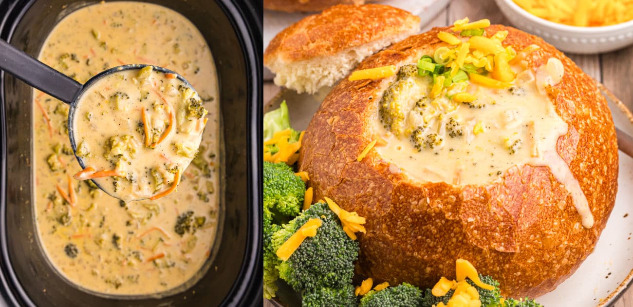 Slow Cooker Broccoli Cheddar Soup (Panera Bread copycat!)