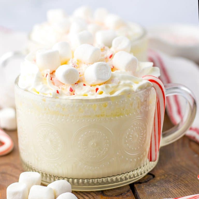 Slow Cooker Peppermint White Hot Chocolate