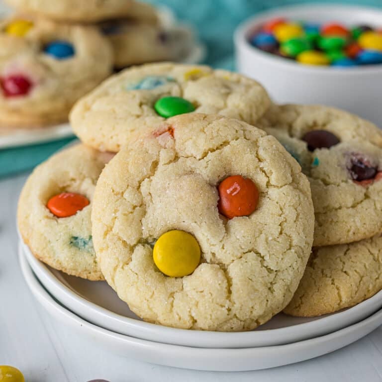 Chewy M&M Sugar Cookies