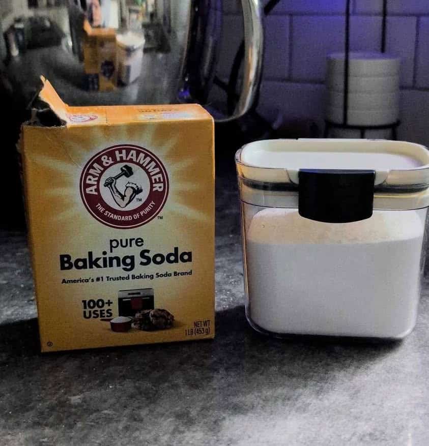 baking soda container.