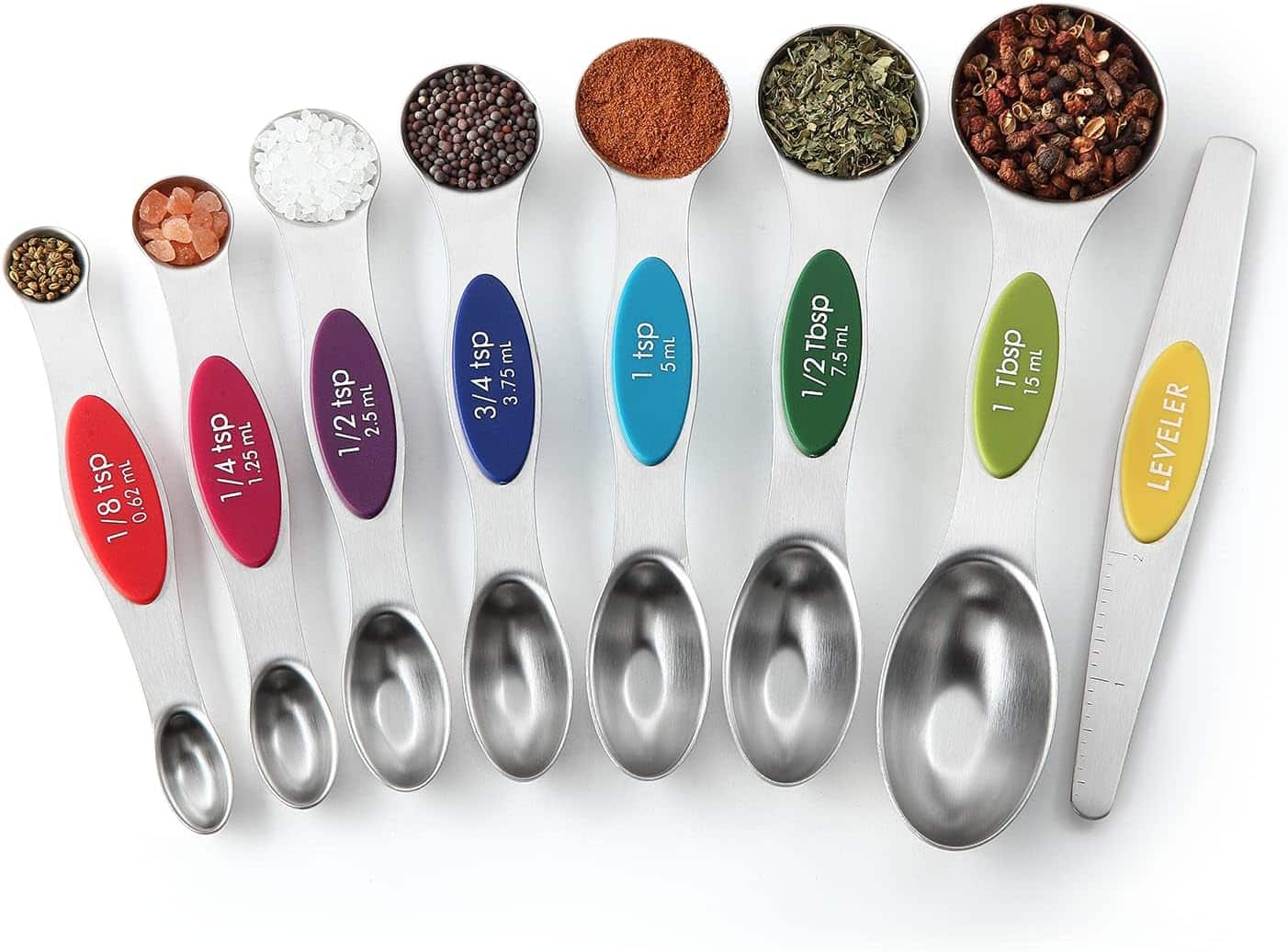 colorful measuring spoons.